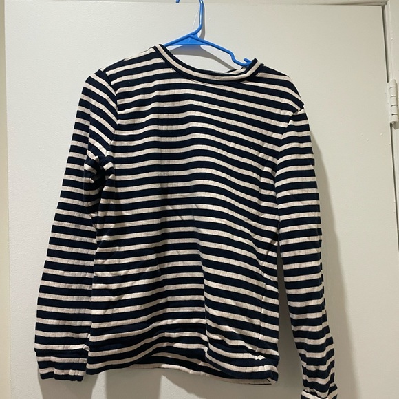 Men’s A.P.C crewneck sailor striped navy and white long sleeve shirt, size M - Picture 2 of 4